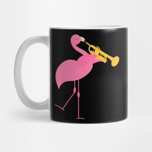 Beautiful Flamingo Playing Trumpet Musician Mug